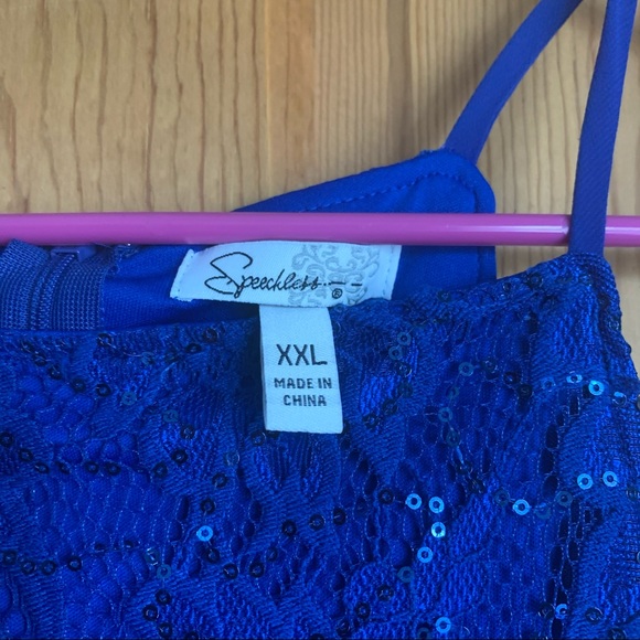 Sparkly Blue Halter Dress by Speechless - Size XXL - Picture 3 of 5